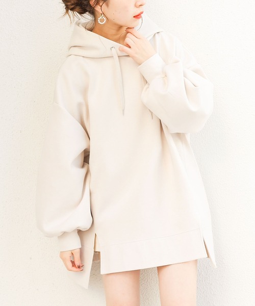 Chico（チコ）の「ダンボールフードパーカー（パーカー・レディース・ライトベージュ/ベージュ/カーキ/ブラック/モカ・FREE）」の4枚目の写真