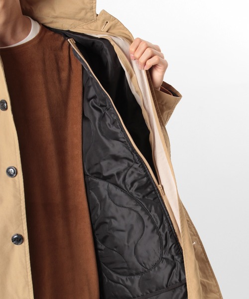 make a ray!（メイク ア レイ！）の「3WAYステンカラーコート/フードジャケット/キルティングライナー付き（ステンカラーコート・メンズ・ベージュ/ブラック/オリーブ・L/XL/M）」の15枚目の写真