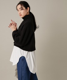 ADAM ET ROPE' | 【セットアイテム】レイヤードシャツ片畦プルオーバー(ニット/セーター)