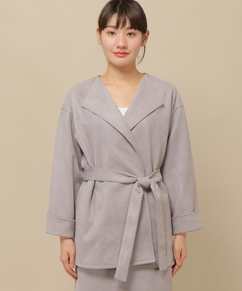 ikka（イッカ）の「マシンウォッシャブルスエードジャケット（テーラードジャケット・レディース・ベージュ/グレー・M/L）」の3枚目の写真