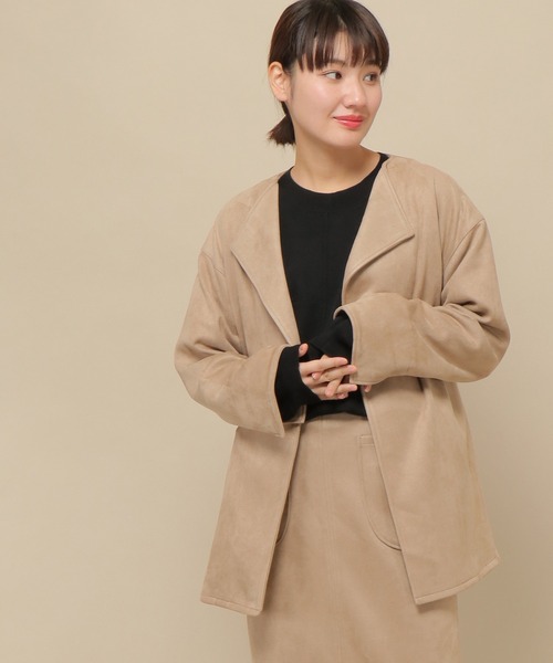 ikka（イッカ）の「マシンウォッシャブルスエードジャケット（テーラードジャケット・レディース・ベージュ/グレー・M/L）」の21枚目の写真