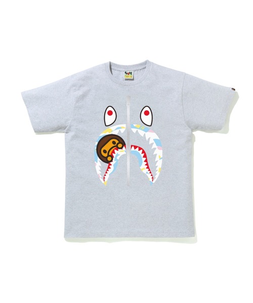 A BATHING APE（アベイシングエイプ）の「NEW MULTI CAMO MILO SHARK TEE M（Tシャツ/カットソー・メンズ・グレー/ホワイト/ブラック/サックスブルー・MEDIUM/X-LARGE/LARGE/XX-LARGE/SMALL/XXX-LARGE）」の3枚目の写真