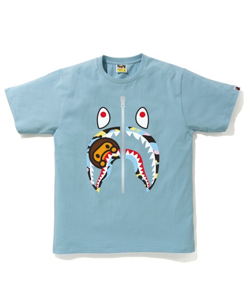 A BATHING APE（アベイシングエイプ）の「NEW MULTI CAMO MILO SHARK TEE M（Tシャツ/カットソー・メンズ・グレー/ホワイト/ブラック/サックスブルー・MEDIUM/X-LARGE/LARGE/XX-LARGE/SMALL/XXX-LARGE）」の4枚目の写真