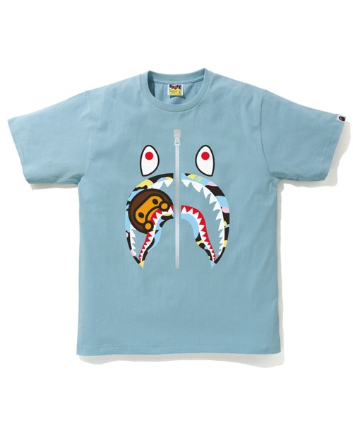 A BATHING APE（アベイシングエイプ）の「NEW MULTI CAMO MILO SHARK TEE M（Tシャツ/カットソー・メンズ・グレー/ホワイト/ブラック/サックスブルー・MEDIUM/X-LARGE/LARGE/XX-LARGE/SMALL/XXX-LARGE）」の5枚目の写真