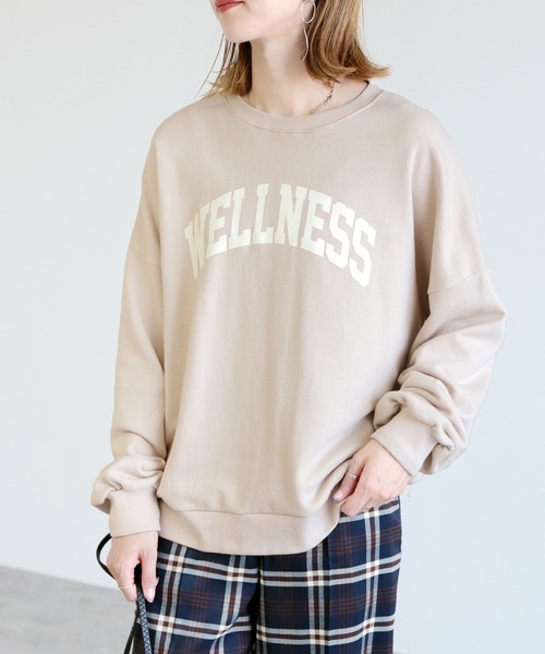 reca（レカ）の「カレッジロゴスウェット（スウェット・レディース・イエロー/チャコール/オートミール/ピンク/ブルー系その他/ベージュ/ベージュ系その他/グレー系その他/ブルー系その他2/グレー系その他2/チャコールグレー/ベージュ系その他2・FREE）」の7枚目の写真