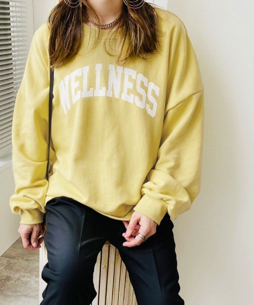 reca（レカ）の「カレッジロゴスウェット（スウェット・レディース・イエロー/チャコール/オートミール/ピンク/ブルー系その他/ベージュ/ベージュ系その他/グレー系その他/ブルー系その他2/グレー系その他2/チャコールグレー/ベージュ系その他2・FREE）」の11枚目の写真