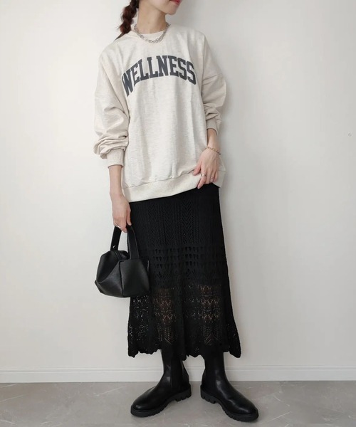 reca（レカ）の「カレッジロゴスウェット（スウェット・レディース・イエロー/チャコール/オートミール/ピンク/ブルー系その他/ベージュ/ベージュ系その他/グレー系その他/ブルー系その他2/グレー系その他2/チャコールグレー/ベージュ系その他2・FREE）」の22枚目の写真