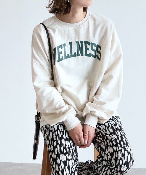 ASA♡新品☆カレッジロゴオーバースウェットライトグレー☆送料込 カレッジロゴスウェット（スウェット）｜reca（レカ）のファッション