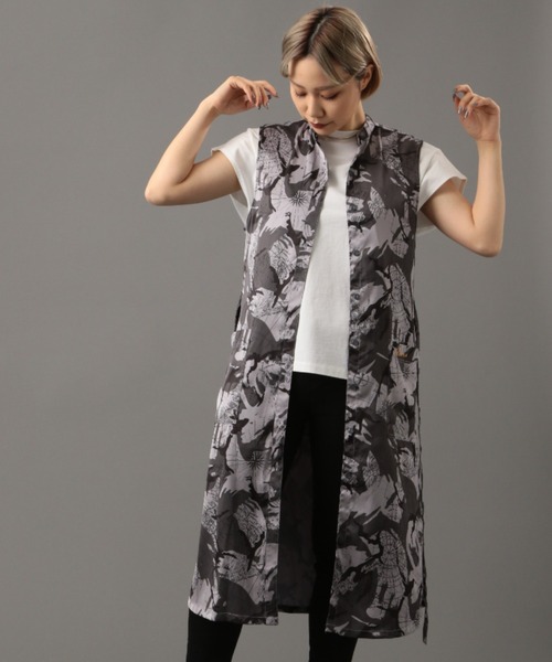 AVIREX（アヴィレックス）の「マリンチャート カモ ノーカラーシャツワンピース/ MARINE CHART CAMO NO-COLLAR SHIRT ONEPIECE（シャツワンピース・レディース・ベージュ/グレー・FREE）」の15枚目の写真