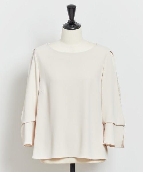 NOELA（ノエラ）の「レーススリーブブラウス（シャツ/ブラウス・レディース・ネイビー/ベージュ/オフホワイト・FREE）」の22枚目の写真