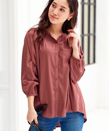 BELLUNA PLUS（ベルーナ）の「レーヨン素材ギャザーデザインブラウス（シャツ/ブラウス・レディース）」