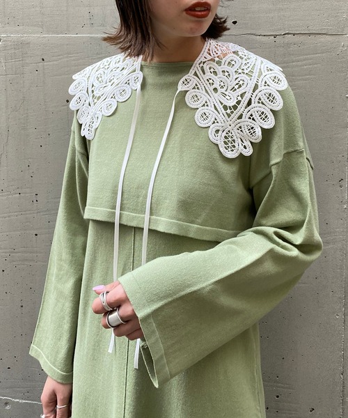 AS KNOW AS PINKY（アズノゥアズピンキー）の「付け襟がシアワセノ兆し（付け襟・レディース・オフホワイト・FREE）」の3枚目の写真