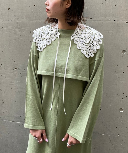 AS KNOW AS PINKY（アズノゥアズピンキー）の「付け襟がシアワセノ兆し（付け襟・レディース・オフホワイト・FREE）」の4枚目の写真