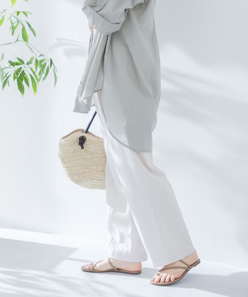 URBAN RESEARCH Sonny Label(アーバンリサーチサニーレーベル)の「『セットアップ対応』 リネンセミワイドパンツ(その他パンツ・レディース・アイボリー/ブラウン・38/36)」の17枚目の写真