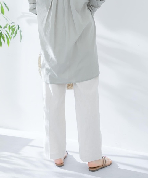 URBAN RESEARCH Sonny Label(アーバンリサーチサニーレーベル)の「『セットアップ対応』 リネンセミワイドパンツ(その他パンツ・レディース・アイボリー/ブラウン・38/36)」の13枚目の写真