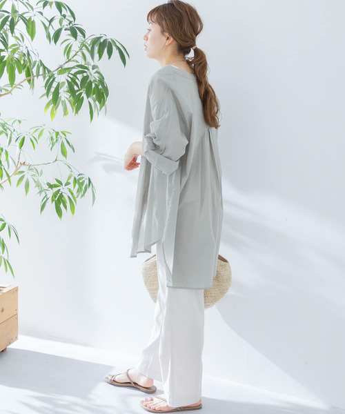 URBAN RESEARCH Sonny Label(アーバンリサーチサニーレーベル)の「『セットアップ対応』 リネンセミワイドパンツ(その他パンツ・レディース・アイボリー/ブラウン・38/36)」の11枚目の写真