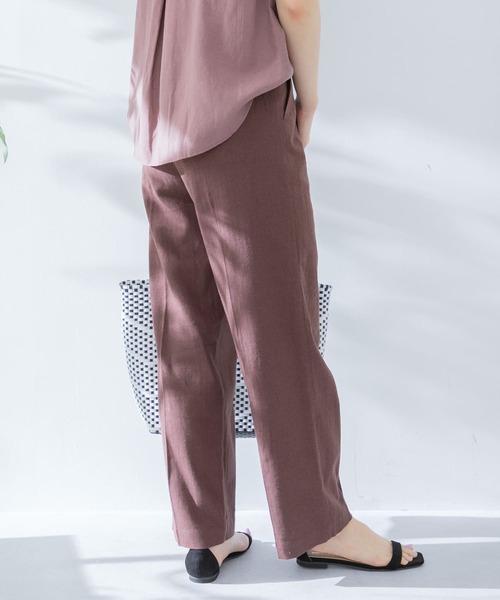URBAN RESEARCH Sonny Label(アーバンリサーチサニーレーベル)の「『セットアップ対応』 リネンセミワイドパンツ(その他パンツ・レディース・アイボリー/ブラウン・38/36)」の3枚目の写真