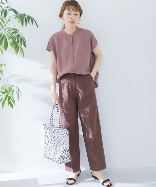 URBAN RESEARCH Sonny Label(アーバンリサーチサニーレーベル)の「『セットアップ対応』 リネンセミワイドパンツ(その他パンツ・レディース・アイボリー/ブラウン・38/36)」の5枚目の写真