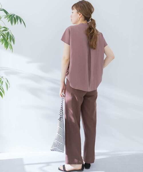 URBAN RESEARCH Sonny Label(アーバンリサーチサニーレーベル)の「『セットアップ対応』 リネンセミワイドパンツ(その他パンツ・レディース・アイボリー/ブラウン・38/36)」の9枚目の写真