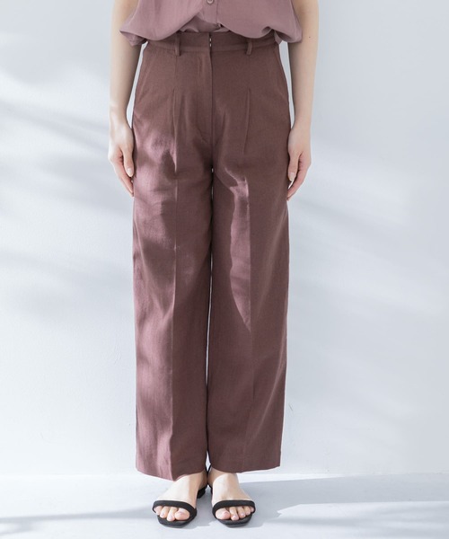 URBAN RESEARCH Sonny Label(アーバンリサーチサニーレーベル)の「『セットアップ対応』 リネンセミワイドパンツ(その他パンツ・レディース・アイボリー/ブラウン・38/36)」の7枚目の写真