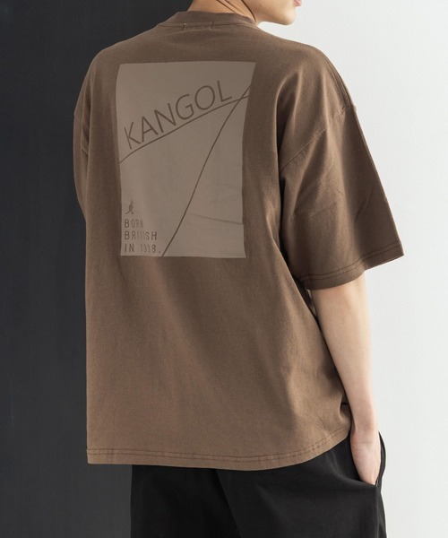KANGOL（カンゴール）の「KANGOL カンゴール 別注 オーバーサイズ 半袖 グラフィックバックプリントT（Tシャツ/カットソー・メンズ・ブラック/ブラウン/グレイッシュベージュ/オフホワイト/ピンク/パープル/サックスブルー/グリーン・L/S/M/XL）」の4枚目の写真