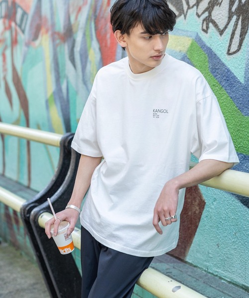 KANGOL（カンゴール）の「KANGOL カンゴール 別注 オーバーサイズ 半袖 グラフィックバックプリントT（Tシャツ/カットソー・メンズ・ブラック/ブラウン/グレイッシュベージュ/オフホワイト/ピンク/パープル/サックスブルー/グリーン・L/S/M/XL）」の10枚目の写真