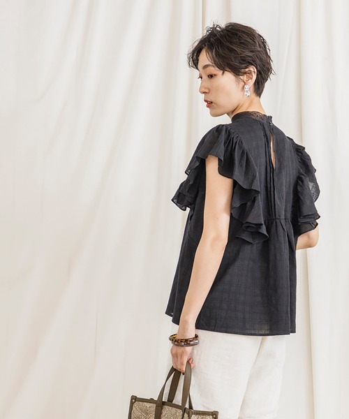 CIENA（シエナ）の「レース衿フリルピンタックブラウス（シャツ/ブラウス・レディース・ブラック/オフホワイト/オレンジ・FREE）」の21枚目の写真