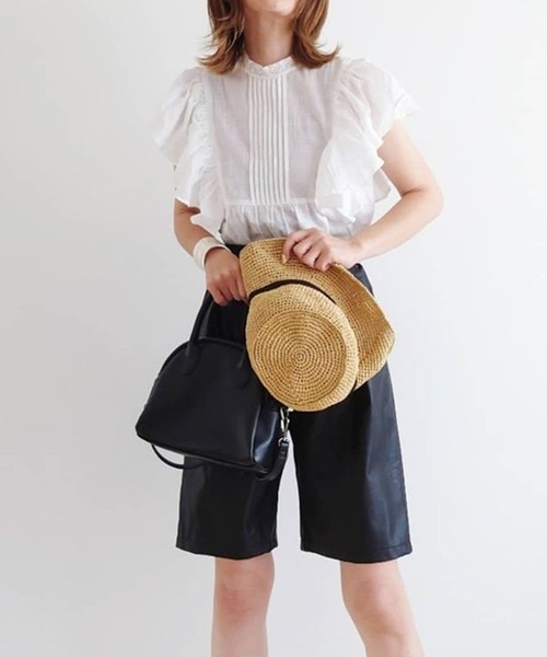 CIENA（シエナ）の「レース衿フリルピンタックブラウス（シャツ/ブラウス・レディース・ブラック/オフホワイト/オレンジ・FREE）」の8枚目の写真