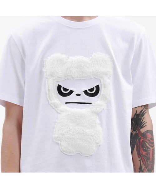 HIPANDA(ハイパンダ)の「HIPANDA ハイパンダ メンズ スノーパンダプリント 半袖Tシャツ(Tシャツ/カットソー・メンズ・レッド/ネイビー/ホワイト・LARGE/X-LARGE/XX-LARGE/MEDIUM/SMALL)」の2枚目の写真