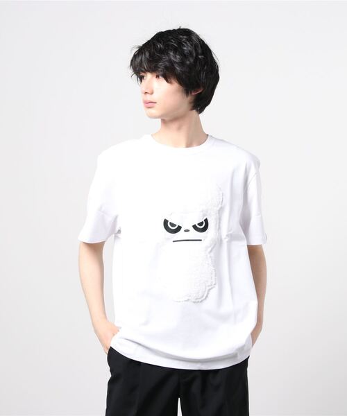 HIPANDA(ハイパンダ)の「HIPANDA ハイパンダ メンズ スノーパンダプリント 半袖Tシャツ(Tシャツ/カットソー・メンズ・レッド/ネイビー/ホワイト・LARGE/X-LARGE/XX-LARGE/MEDIUM/SMALL)」の4枚目の写真