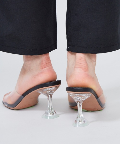 SHAGGIE（シャギー）の「【PVCストラップ】クリアミッドヒールサンダル（サンダル・レディース・ブラック/シルバー・M/L/XL）」の11枚目の写真