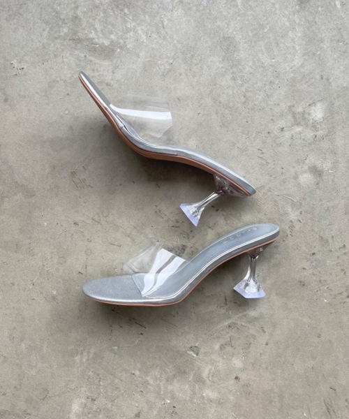 SHAGGIE（シャギー）の「【PVCストラップ】クリアミッドヒールサンダル（サンダル・レディース・ブラック/シルバー・M/L/XL）」の21枚目の写真