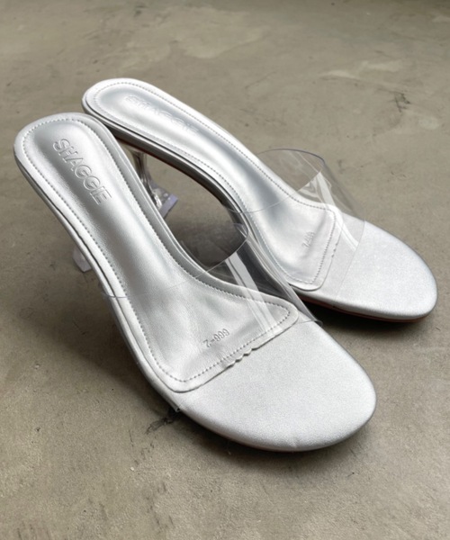 SHAGGIE（シャギー）の「【PVCストラップ】クリアミッドヒールサンダル（サンダル・レディース・ブラック/シルバー・M/L/XL）」の18枚目の写真