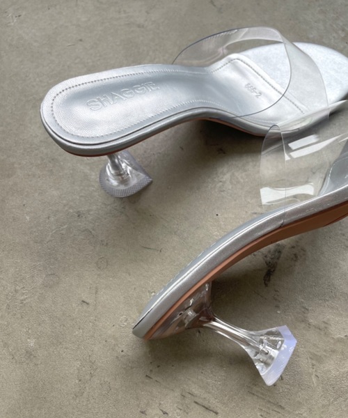 SHAGGIE（シャギー）の「【PVCストラップ】クリアミッドヒールサンダル（サンダル・レディース・ブラック/シルバー・M/L/XL）」の16枚目の写真