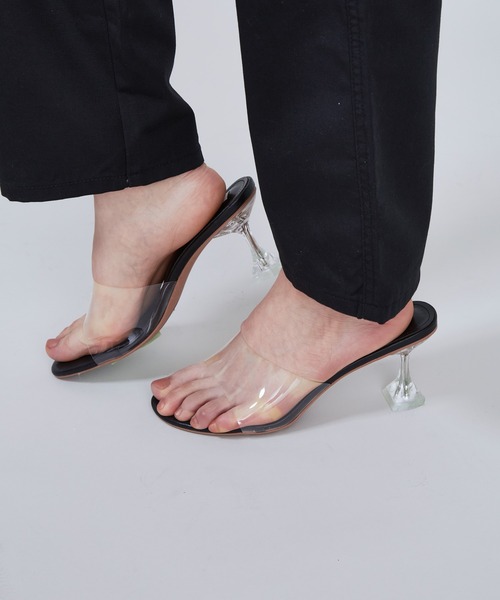 SHAGGIE（シャギー）の「【PVCストラップ】クリアミッドヒールサンダル（サンダル・レディース・ブラック/シルバー・M/L/XL）」の22枚目の写真