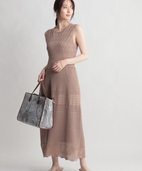 Andemiu(アンデミュウ)の「アミジキリカエニットノースリーブワンピース948815(ワンピース・レディース・ベージュ/ブラック/ブルー/ライトブルー・FREE)」の21枚目の写真