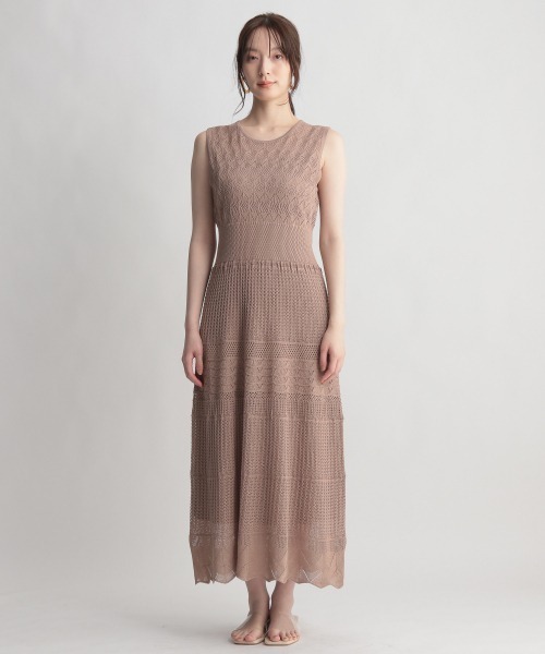 Andemiu(アンデミュウ)の「アミジキリカエニットノースリーブワンピース948815(ワンピース・レディース・ベージュ/ブラック/ブルー/ライトブルー・FREE)」の8枚目の写真