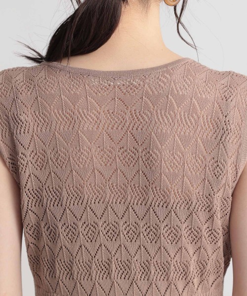 Andemiu(アンデミュウ)の「アミジキリカエニットノースリーブワンピース948815(ワンピース・レディース・ベージュ/ブラック/ブルー/ライトブルー・FREE)」の6枚目の写真