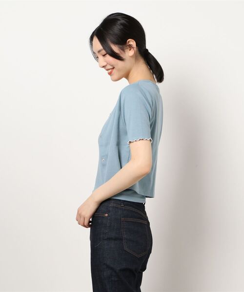 SPINNS(スピンズ)の「【セットアイテム】キャミソール+5分袖メロウカーディガン(その他トップス・レディース・ブラック/ホワイト/ブルー/イエロー・ONESIZE)」の5枚目の写真