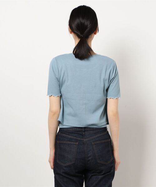 SPINNS(スピンズ)の「【セットアイテム】キャミソール+5分袖メロウカーディガン(その他トップス・レディース・ブラック/ホワイト/ブルー/イエロー・ONESIZE)」の6枚目の写真