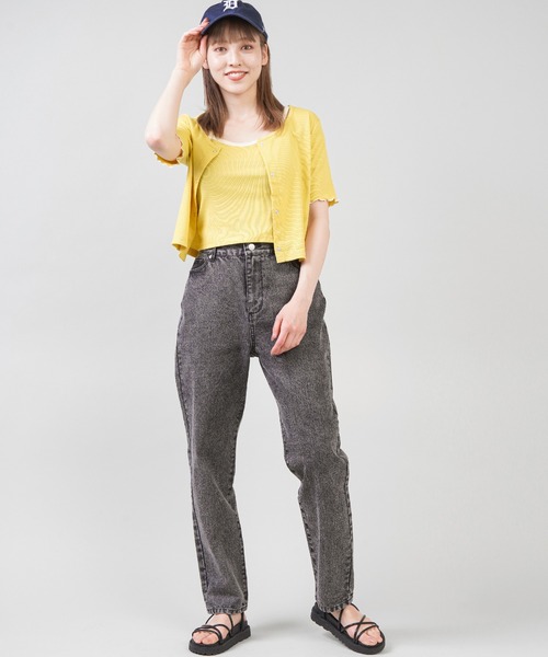 SPINNS(スピンズ)の「【セットアイテム】キャミソール+5分袖メロウカーディガン(その他トップス・レディース・ブラック/ホワイト/ブルー/イエロー・ONESIZE)」の10枚目の写真