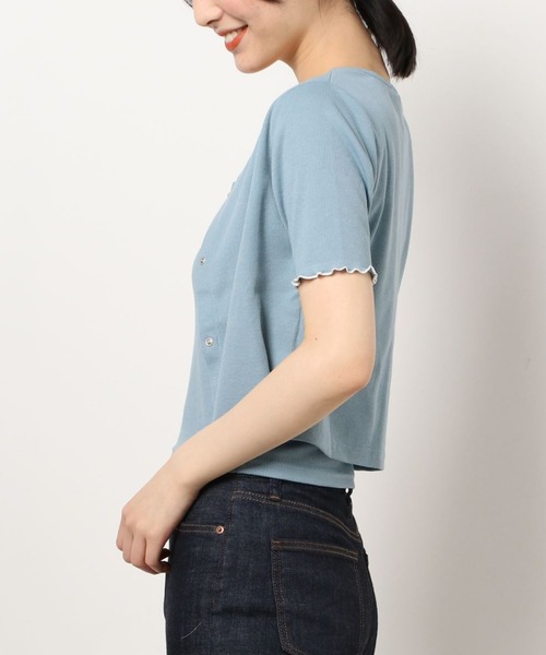 SPINNS(スピンズ)の「【セットアイテム】キャミソール+5分袖メロウカーディガン(その他トップス・レディース・ブラック/ホワイト/ブルー/イエロー・ONESIZE)」の7枚目の写真