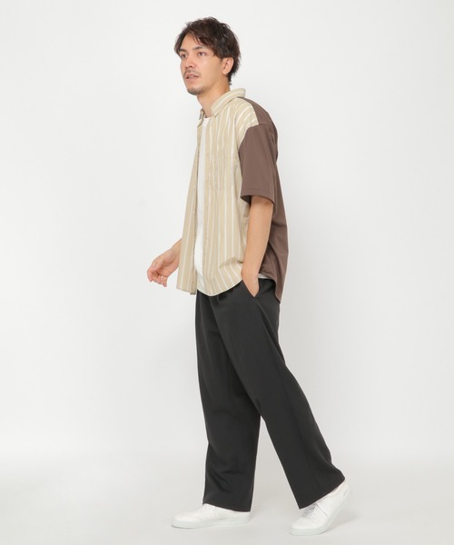 IKKA LOUNGE（イッカラウンジ）の「ストライプトリコットシャツ（シャツ/ブラウス・メンズ・グレー/ベージュ・S/M/L/XL）」の13枚目の写真
