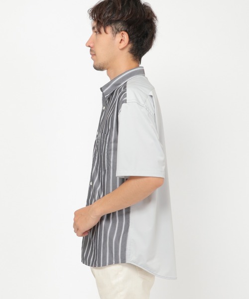 IKKA LOUNGE（イッカラウンジ）の「ストライプトリコットシャツ（シャツ/ブラウス・メンズ・グレー/ベージュ・S/M/L/XL）」の3枚目の写真