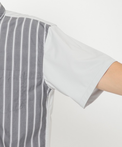IKKA LOUNGE（イッカラウンジ）の「ストライプトリコットシャツ（シャツ/ブラウス・メンズ・グレー/ベージュ・S/M/L/XL）」の6枚目の写真
