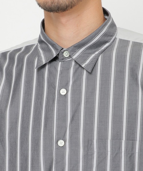 IKKA LOUNGE（イッカラウンジ）の「ストライプトリコットシャツ（シャツ/ブラウス・メンズ・グレー/ベージュ・S/M/L/XL）」の8枚目の写真