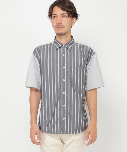 IKKA LOUNGE（イッカラウンジ）の「ストライプトリコットシャツ（シャツ/ブラウス・メンズ・グレー/ベージュ・S/M/L/XL）」の5枚目の写真