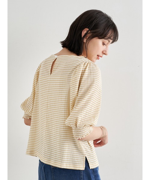 earth music&ecology（アースミュージックアンドエコロジー）の「ギンガムショートスリーブプルオーバー ＊（Tシャツ/カットソー・レディース・ブラック/レッド/イエロー・FREE）」の11枚目の写真