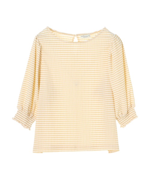 earth music&ecology（アースミュージックアンドエコロジー）の「ギンガムショートスリーブプルオーバー ＊（Tシャツ/カットソー・レディース・ブラック/レッド/イエロー・FREE）」の13枚目の写真