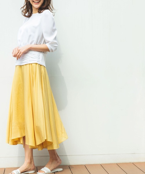 NARACAMICIE（ナラカミーチェ）の「シアー量感フレアースカート（スカート・レディース・ブルー/イエロー・MEDIUM）」の14枚目の写真
